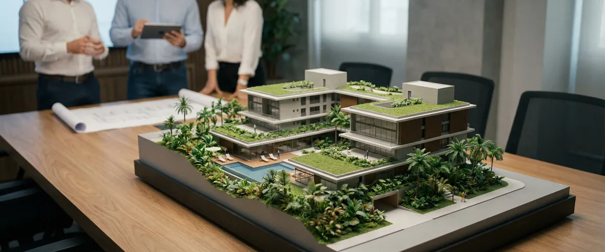 Maquete arquitetônica de empreendimento residencial